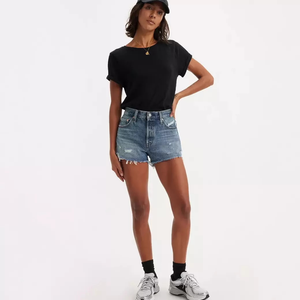 Levi's 501® Original Jeansshorts Med Hog Midja Sale