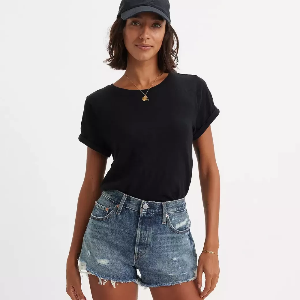 Levi's 501® Original Jeansshorts Med Hog Midja Sale