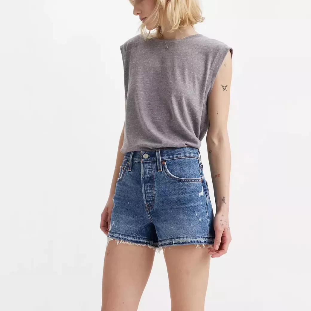 Levi's 501® Original Jeansshorts Med Hog Midja Cheap