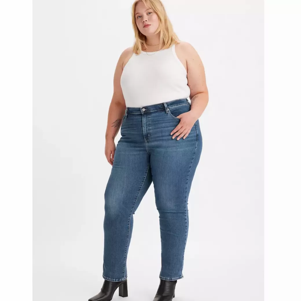 Levi's 724 Raka Jeans Med Hog Midja (Plusstorlek) Sale