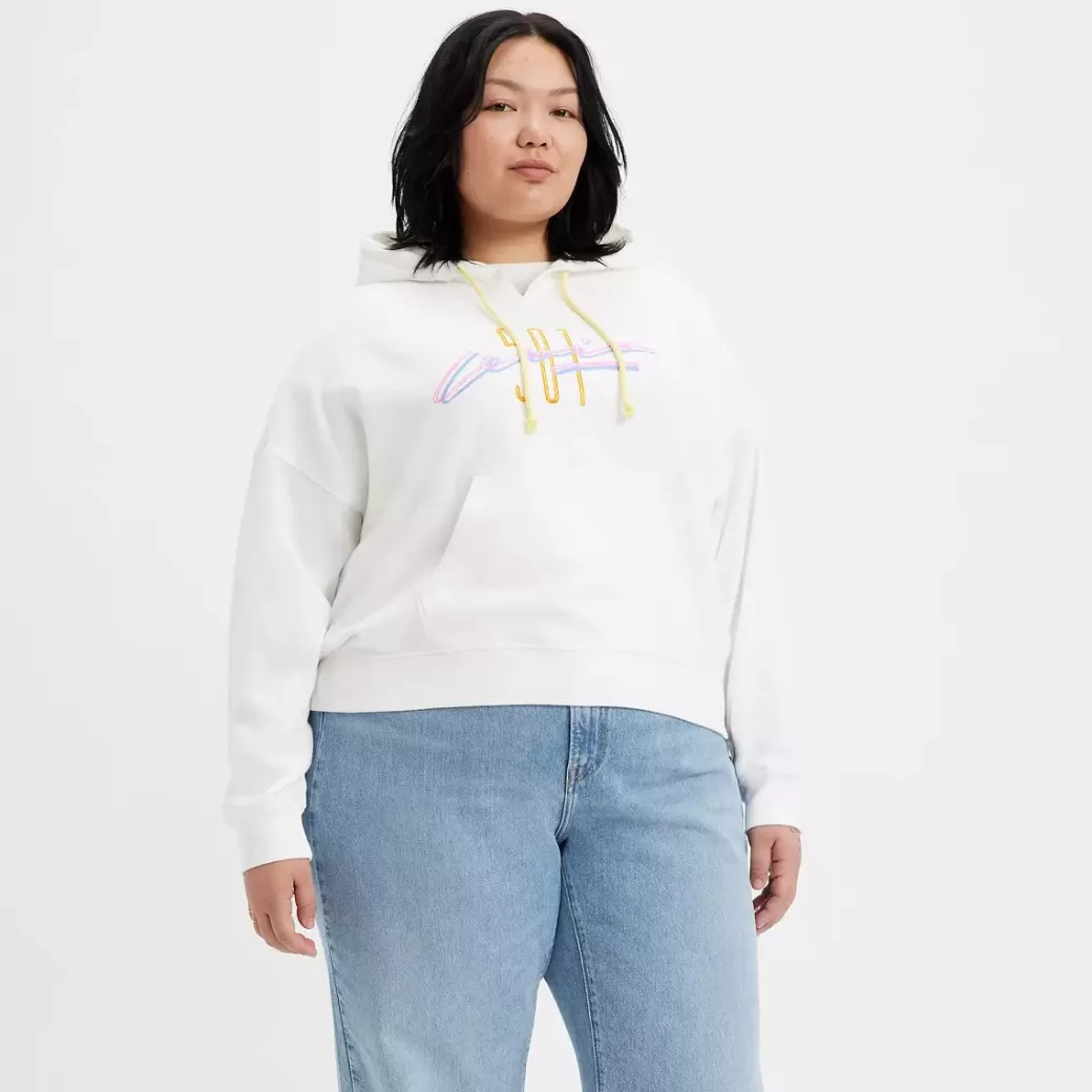 Levi's Authentic-Huvtroja Med Tryck (Plusstorlek) Cheap
