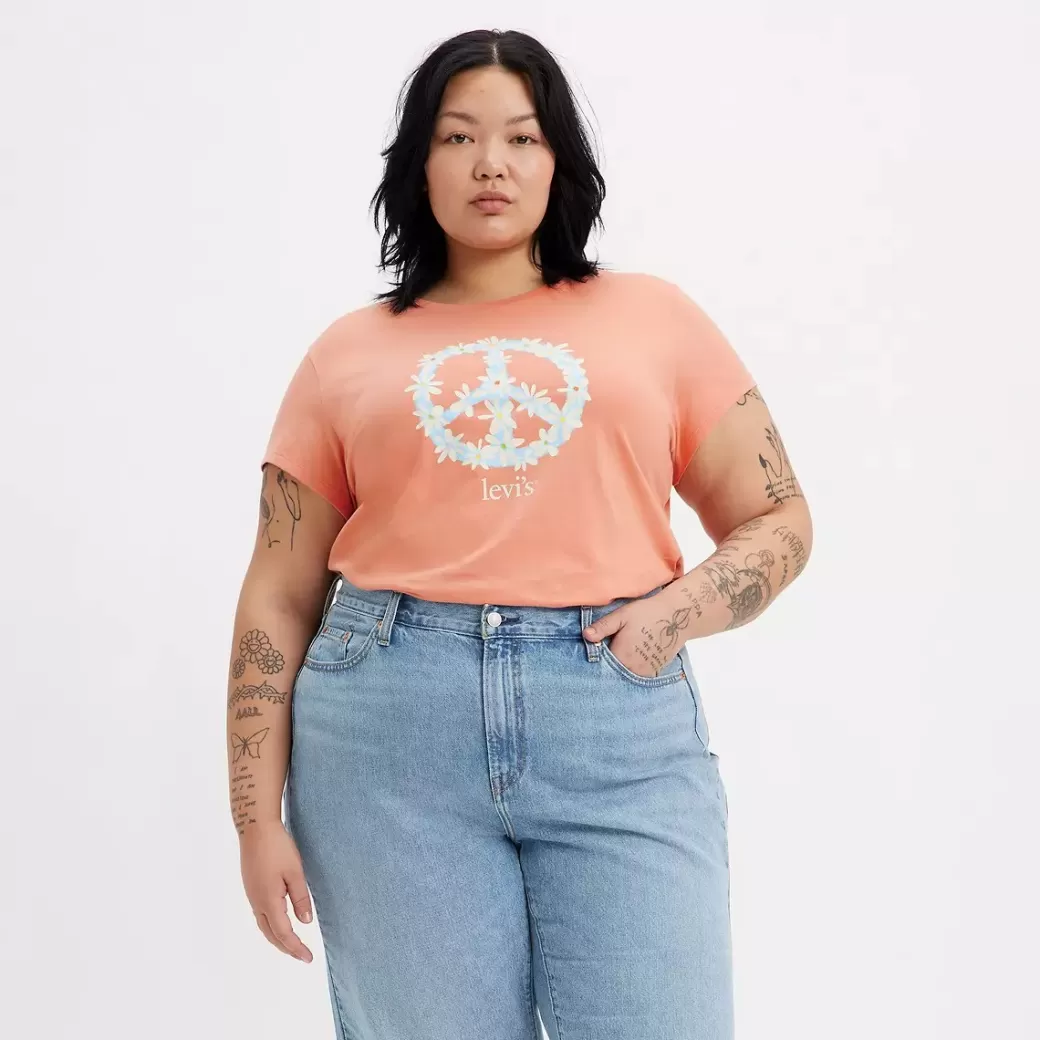 Levi's Authentic-T-Shirt Med Tryck (Plusstorlek) Outlet