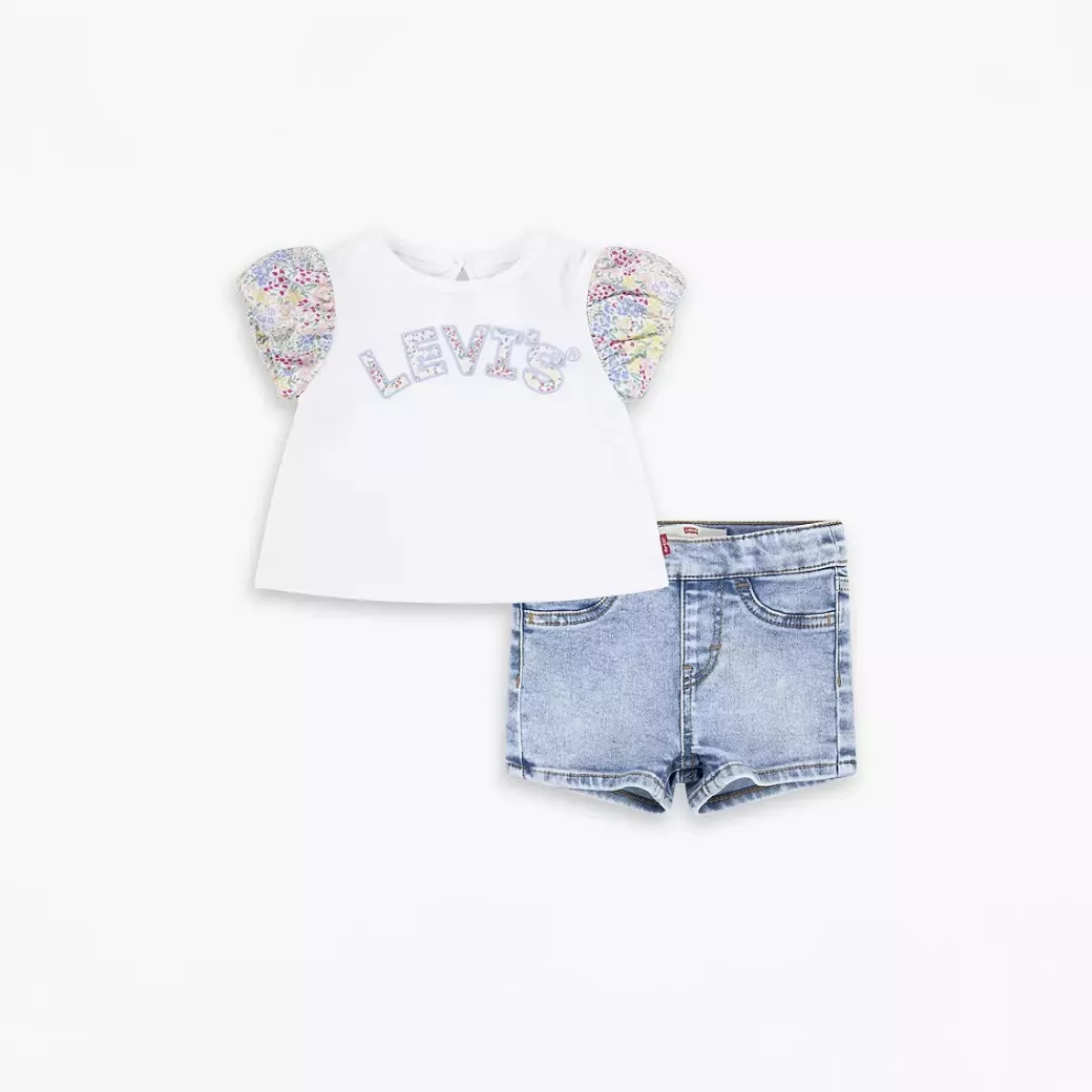 Levi's Baby Set Med Blommig T-Shirt Med Arm Och Shorts Cheap