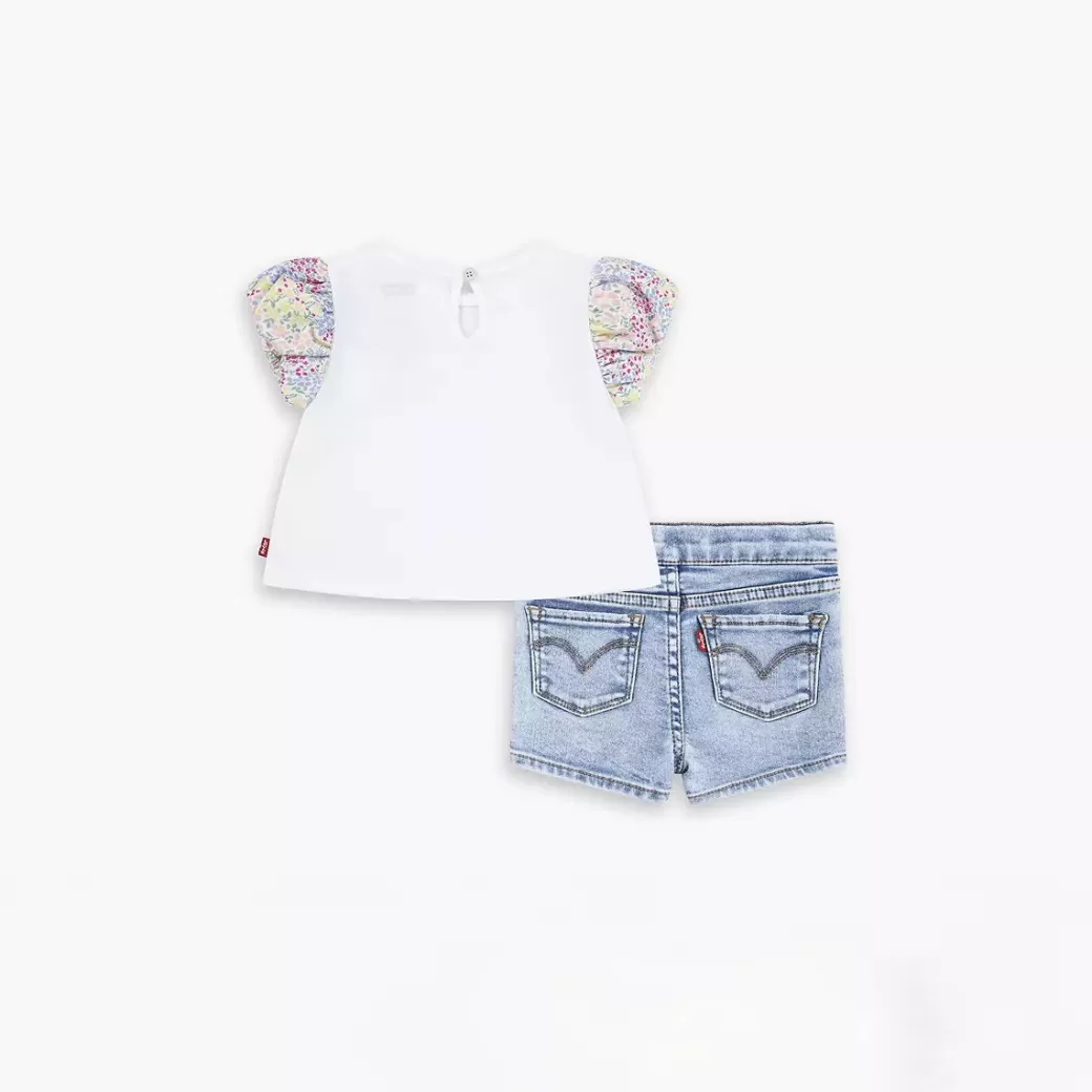 Levi's Baby Set Med Blommig T-Shirt Med Arm Och Shorts Cheap