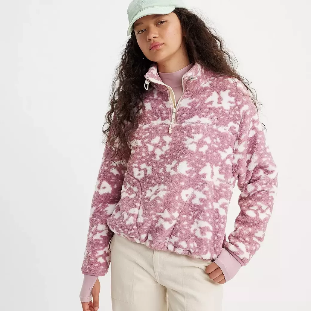 Levi's Bigfoot Sherpa-Sweatshirt Med Trekvarts Dragkedja Outlet