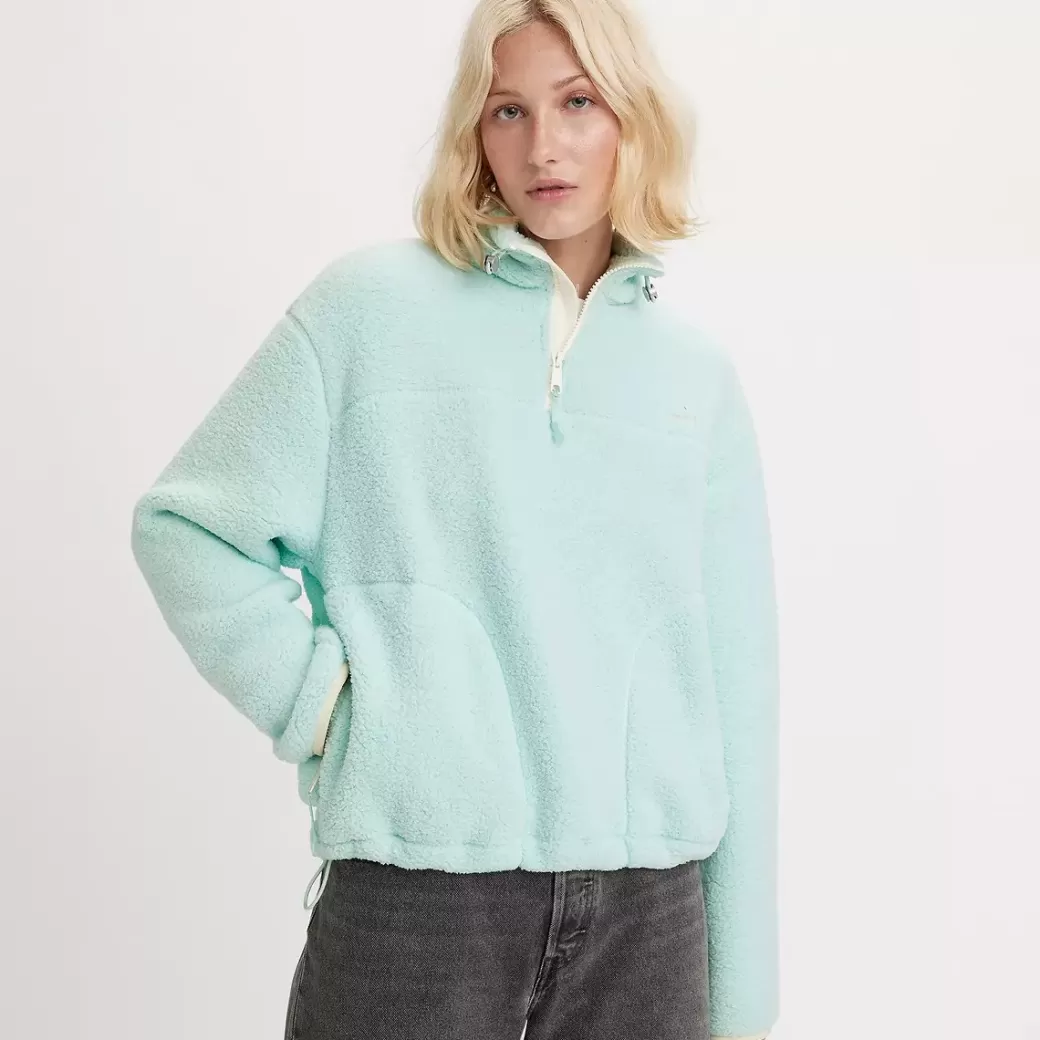 Levi's Bigfoot Sherpa-Sweatshirt Med Trekvarts Dragkedja Discount