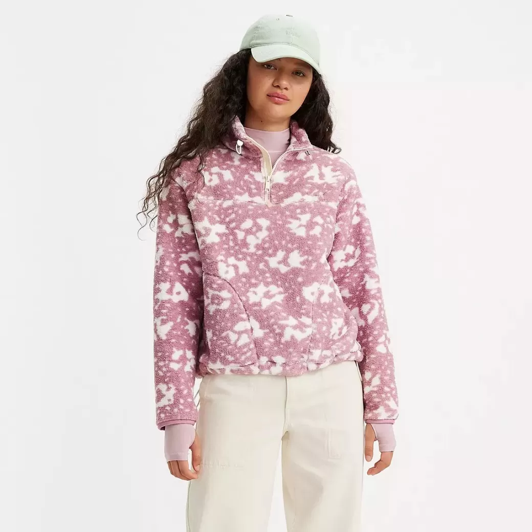 Levi's Bigfoot Sherpa-Sweatshirt Med Trekvarts Dragkedja Outlet