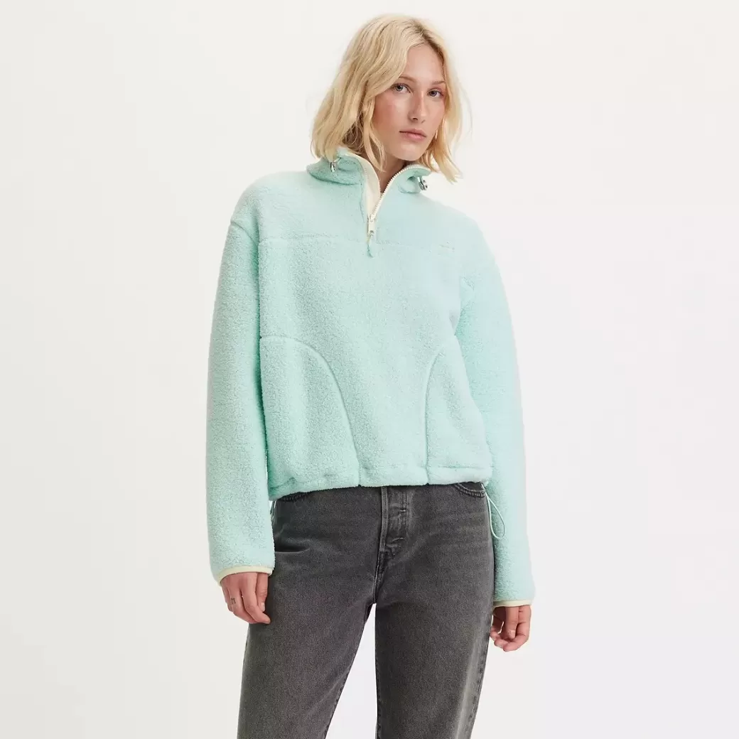 Levi's Bigfoot Sherpa-Sweatshirt Med Trekvarts Dragkedja Discount