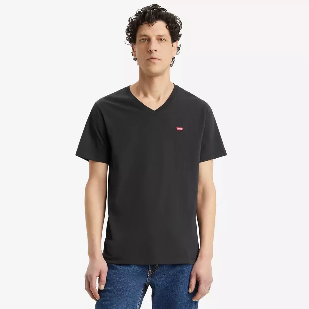 Levi's Classic Housemark T-Shirt Med V-Ringning Outlet