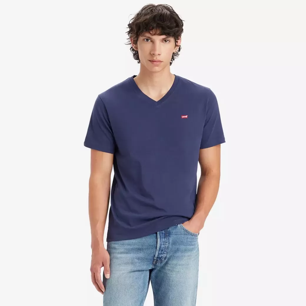 Levi's Classic Housemark T-Shirt Med V-Ringning Cheap
