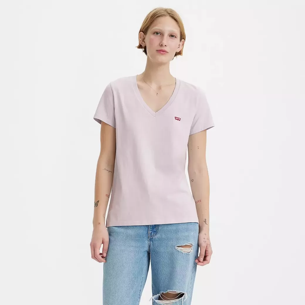 Levi's Den Perfekta V-Ringade T-Shirten Discount