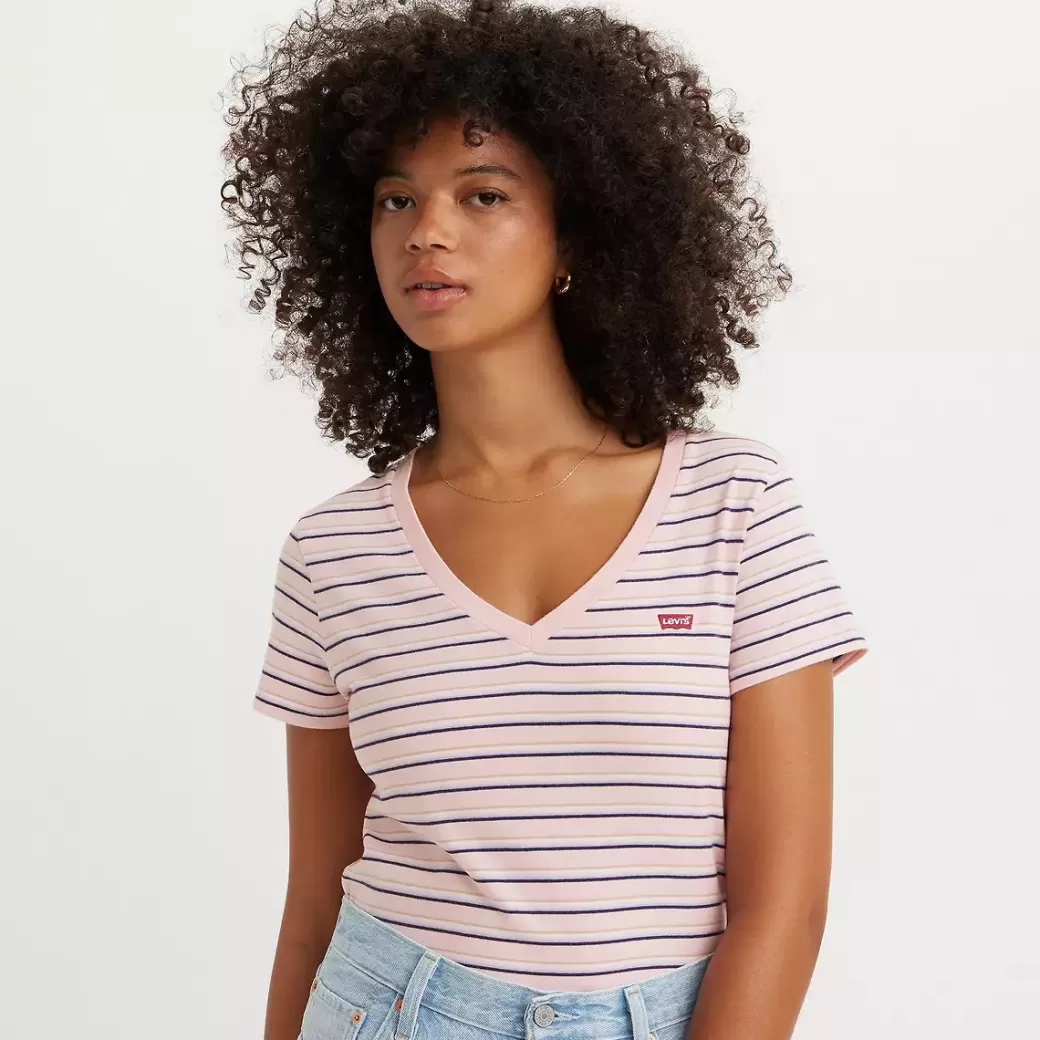 Levi's Den Perfekta V-Ringade T-Shirten Flash Sale