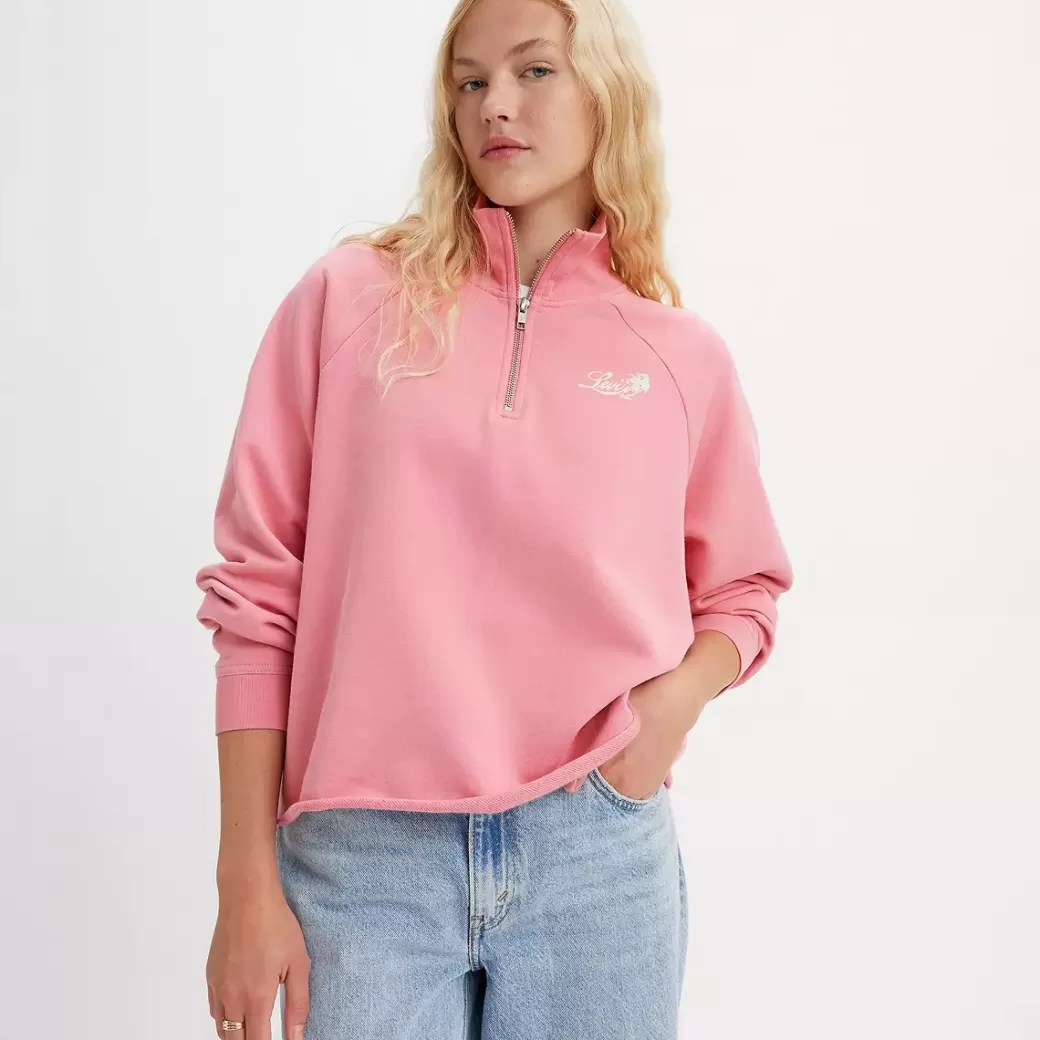 Levi's Dillon Quarter-Zip-Sweatshirt Med Tryck Clearance
