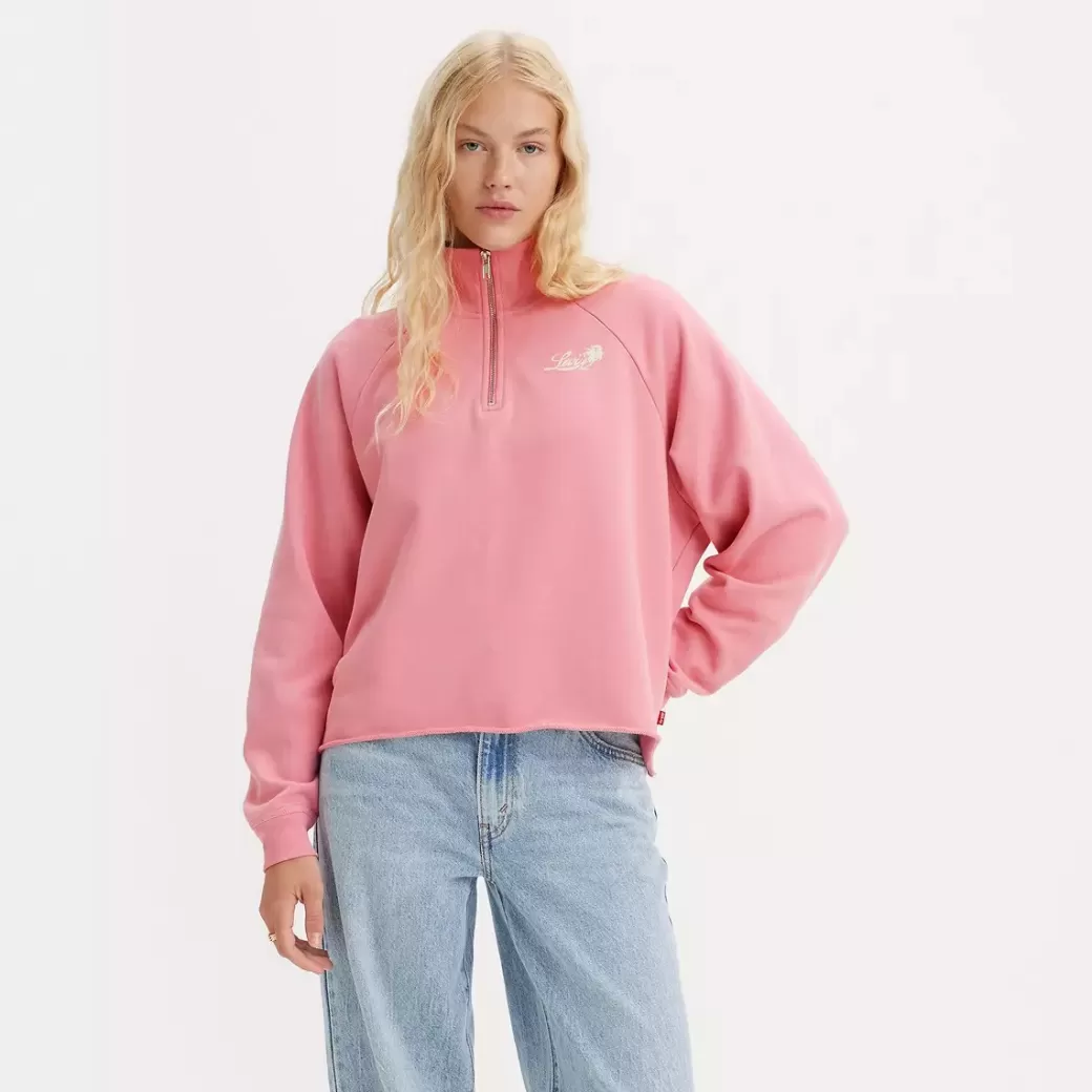 Levi's Dillon Quarter-Zip-Sweatshirt Med Tryck Clearance
