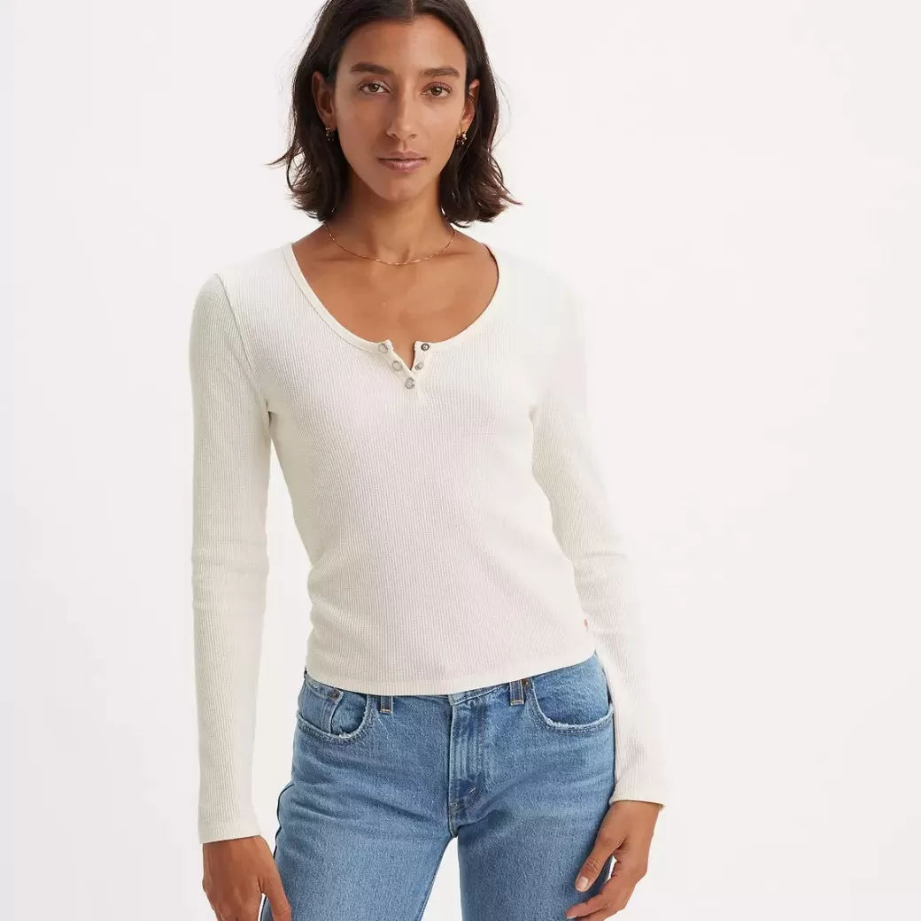 Levi's Dry Goods Henley-Langarmad T-Shirt I Vaffelstruktur Best Sale