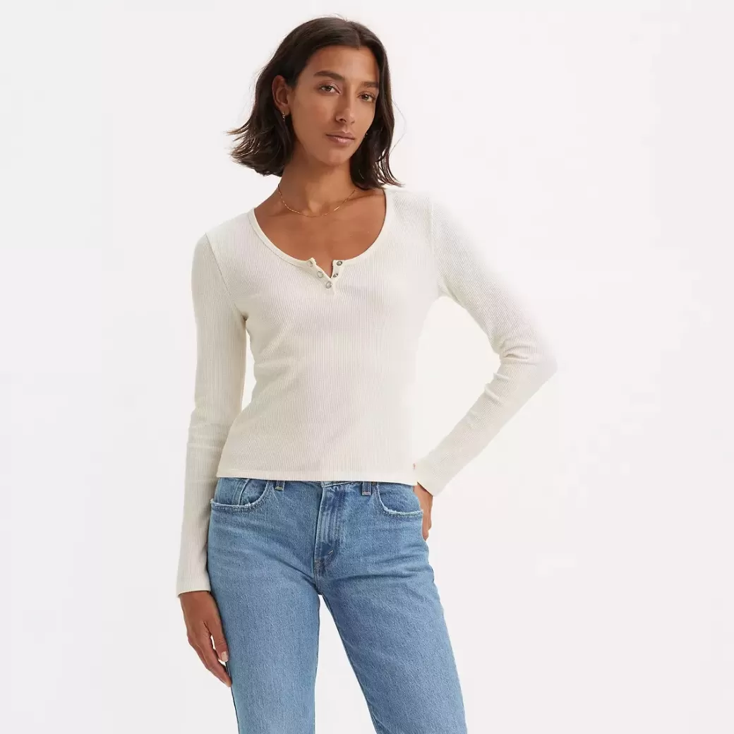 Levi's Dry Goods Henley-Langarmad T-Shirt I Vaffelstruktur Best Sale