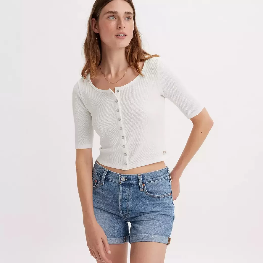 Levi's Dry Goods Topp I Vaffelstruktur Med Knappar Outlet