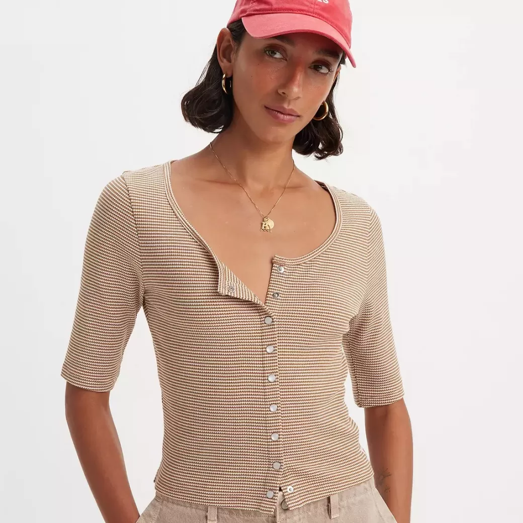 Levi's Dry Goods Topp I Vaffelstruktur Med Knappar Clearance