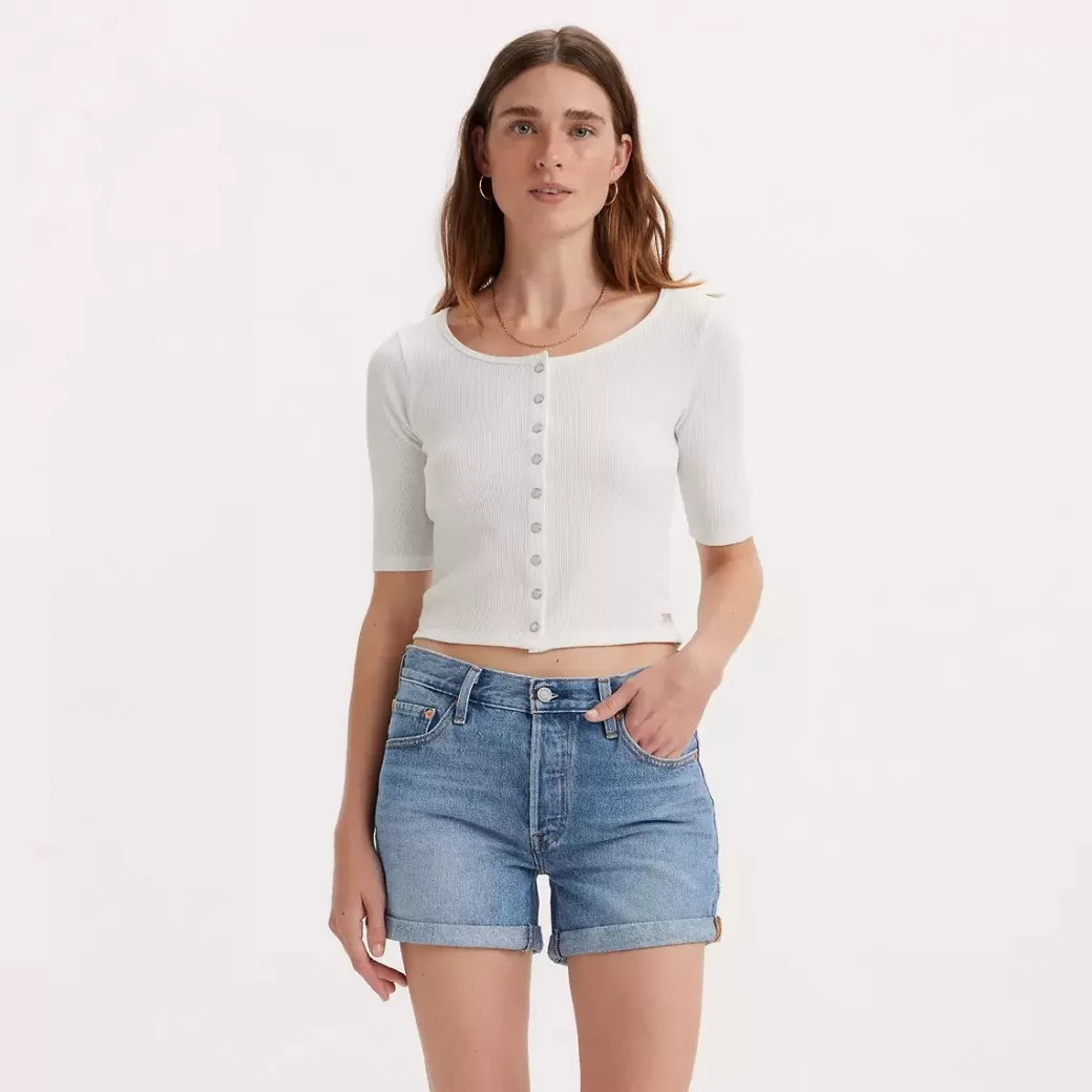 Levi's Dry Goods Topp I Vaffelstruktur Med Knappar Outlet