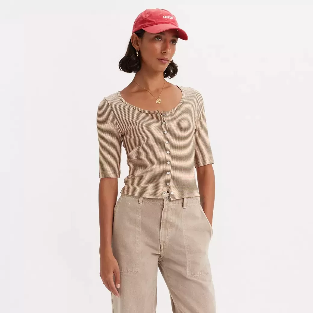 Levi's Dry Goods Topp I Vaffelstruktur Med Knappar Clearance