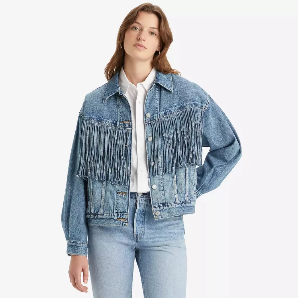 Levi's Fringe-Truckerjacka I 90-Talsstil Cheap