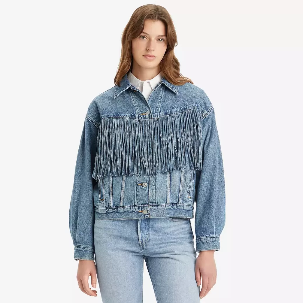 Levi's Fringe-Truckerjacka I 90-Talsstil Cheap
