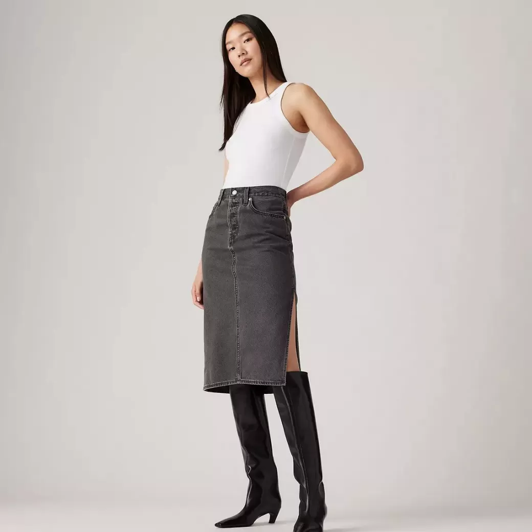 Levi's Kjol Med Slits I Sidan Cheap