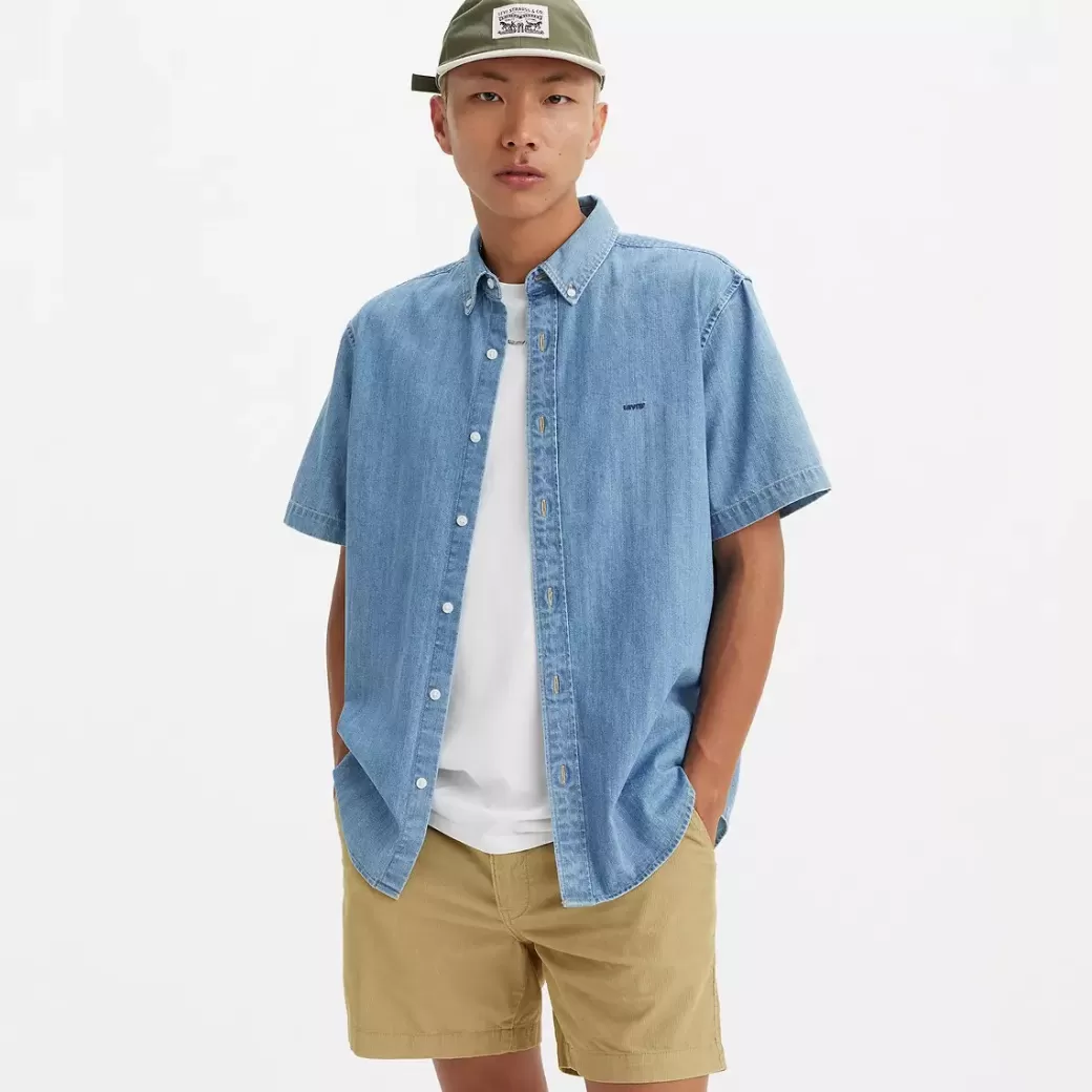 Levi's Kortarmad Autentisk Button Down-Troja Clearance