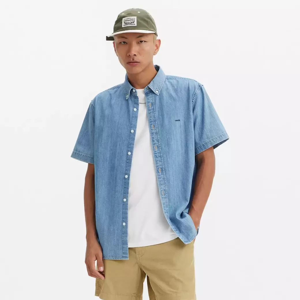 Levi's Kortarmad Autentisk Button Down-Troja Clearance
