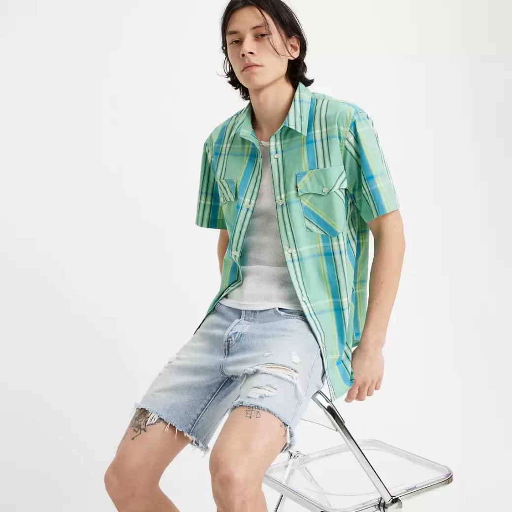 Levi's Kortarmad Westernskjorta Med Ledig Passform New