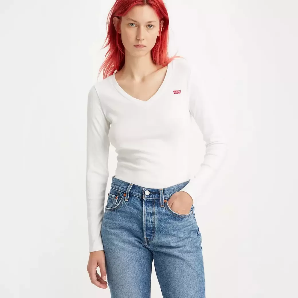 Levi's Langarmad Baby Tee Med V-Ringning Store