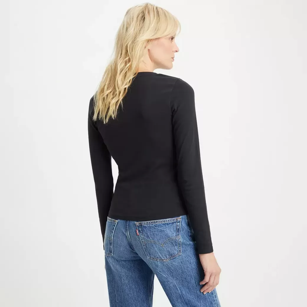Levi's Langarmad Baby Tee Med V-Ringning Cheap