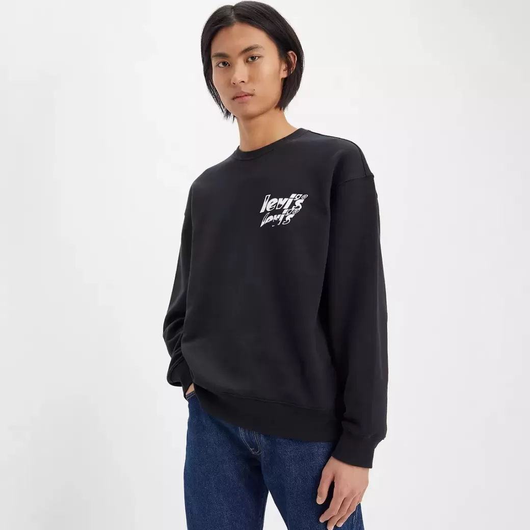 Levi's Ledig Sweatshirt Med Rund Hals Och Tryck Discount