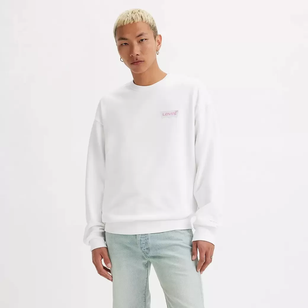 Levi's Ledig Sweatshirt Med Rund Hals Och Tryck Flash Sale