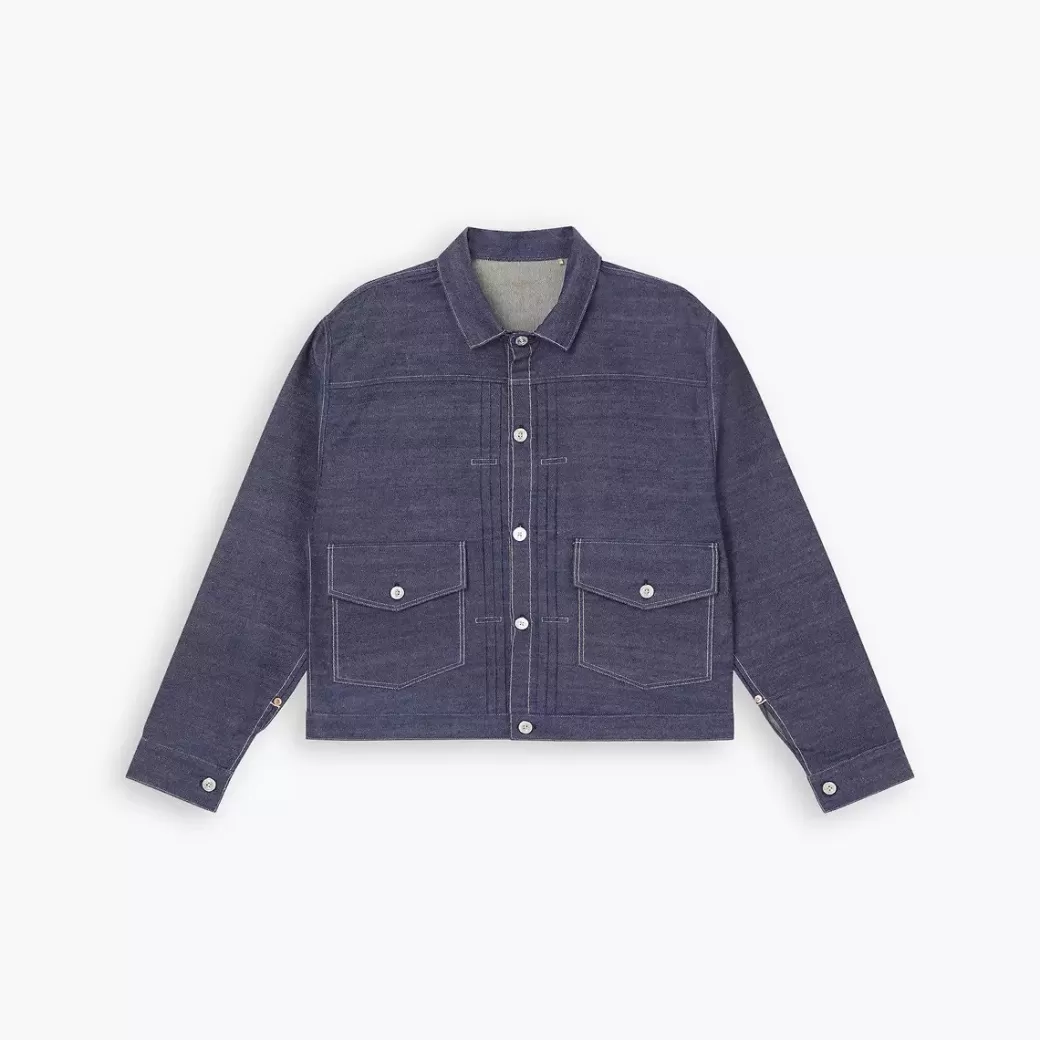 Levi's ® Made In Japan 1879 Plisserad Blus Truckerjacka Best