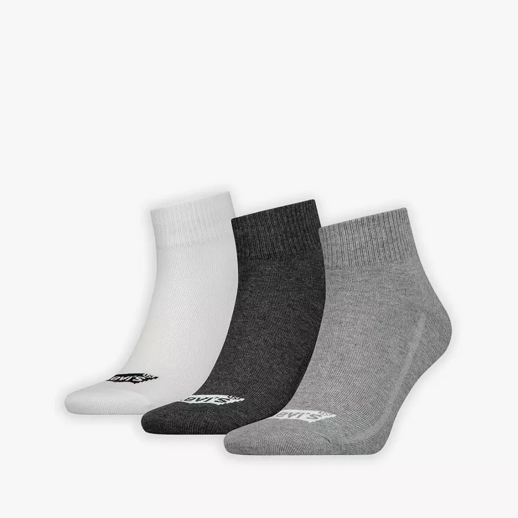 Levi's ® Mellanhoga Strumpor Med Batwing-Logga I Atervunnen Bomull 3-Pack Cheap
