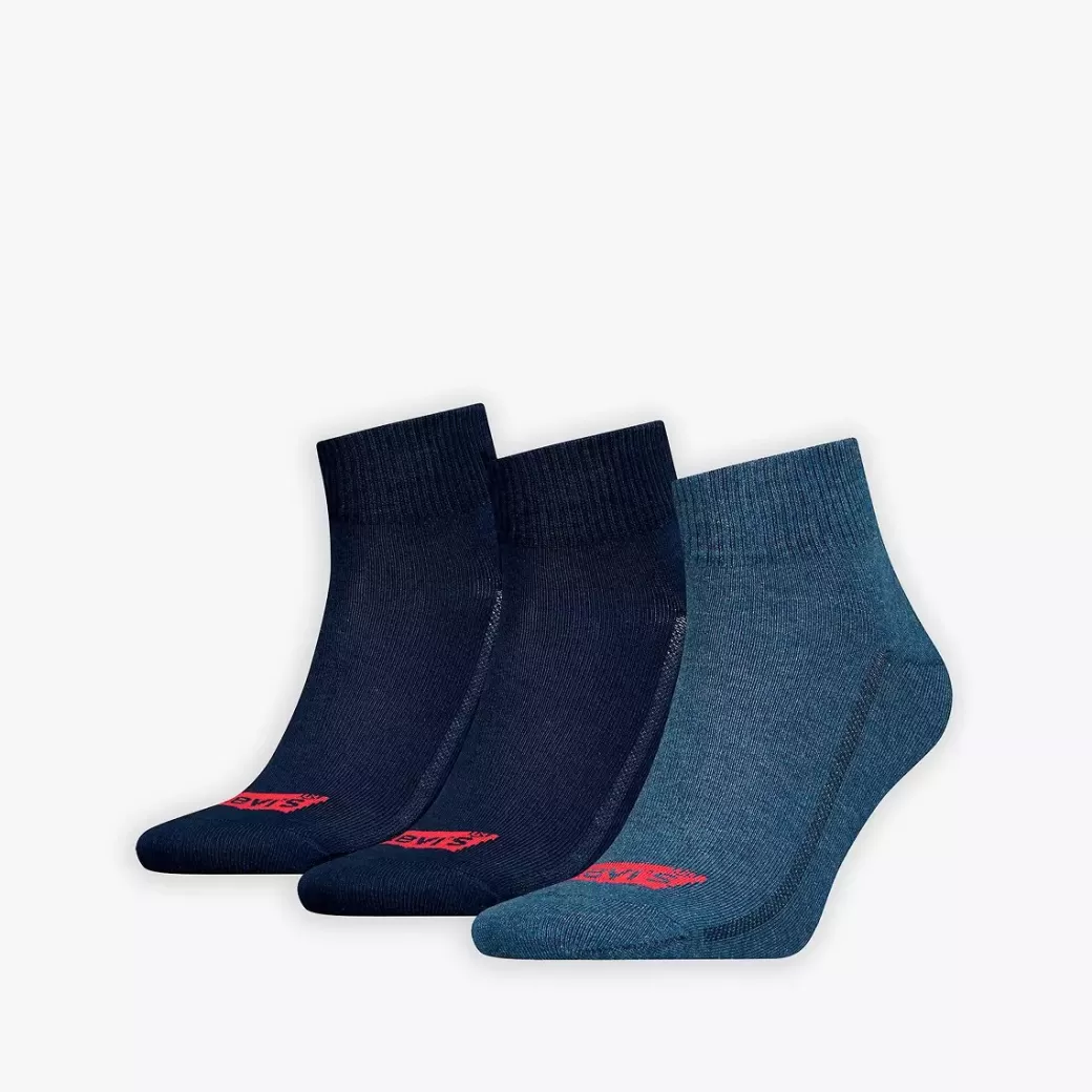 Levi's ® Mellanhoga Strumpor Med Batwing-Logga I Atervunnen Bomull 3-Pack Store