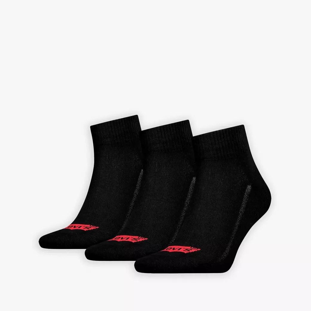 Levi's ® Mellanhoga Strumpor Med Batwing-Logga I Atervunnen Bomull 3-Pack Sale