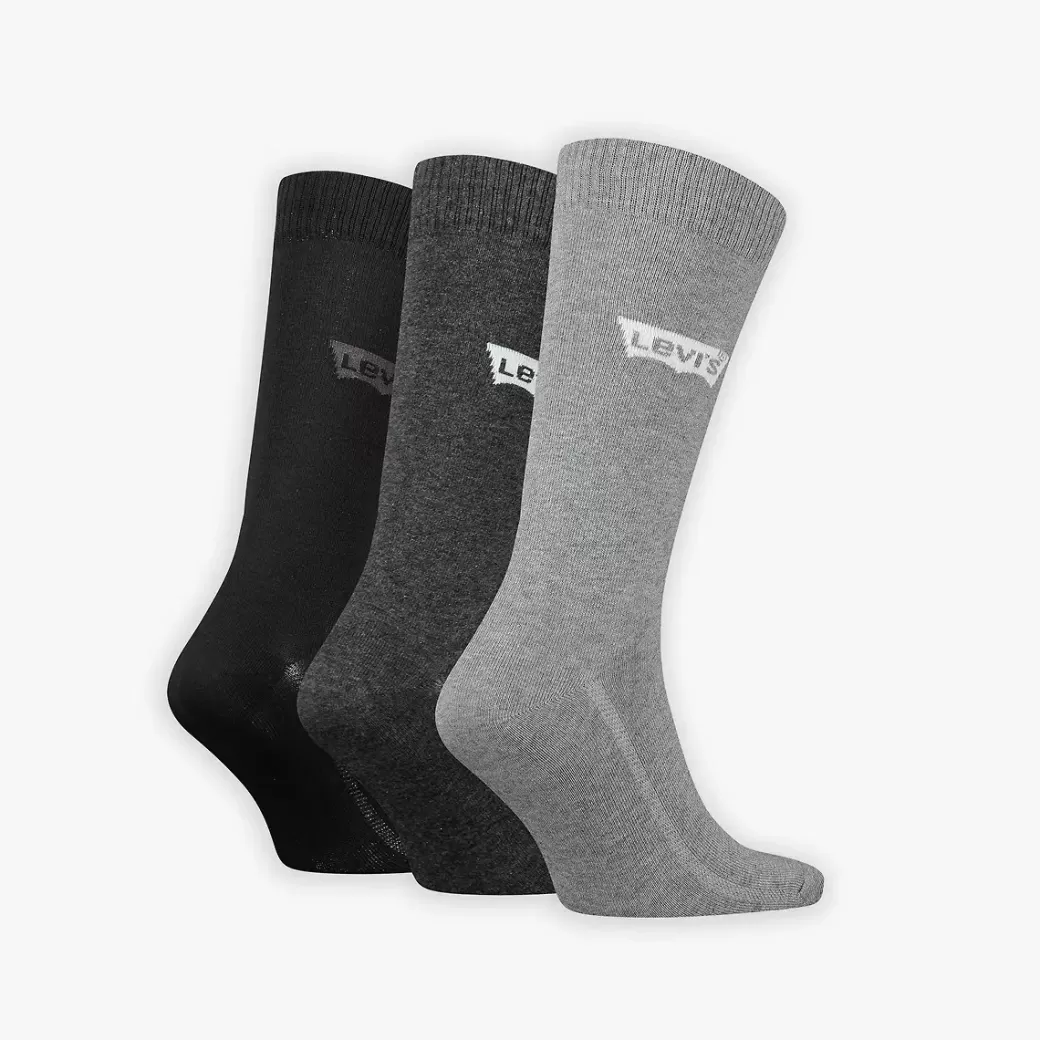 Levi's ® Normalhoga Strumpor Med Batwing-Logga I Atervunnen Bomull 3-Pack Outlet