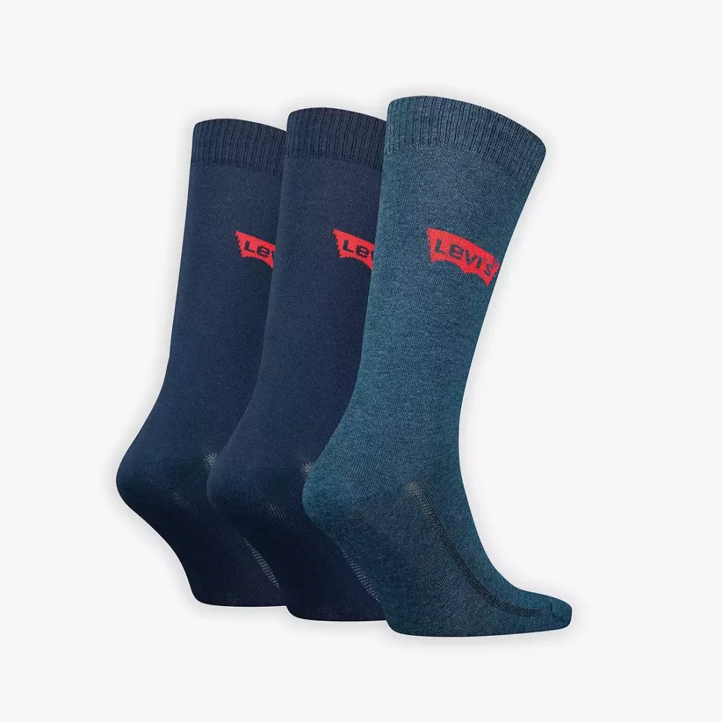Levi's ® Normalhoga Strumpor Med Batwing-Logga I Atervunnen Bomull 3-Pack Store
