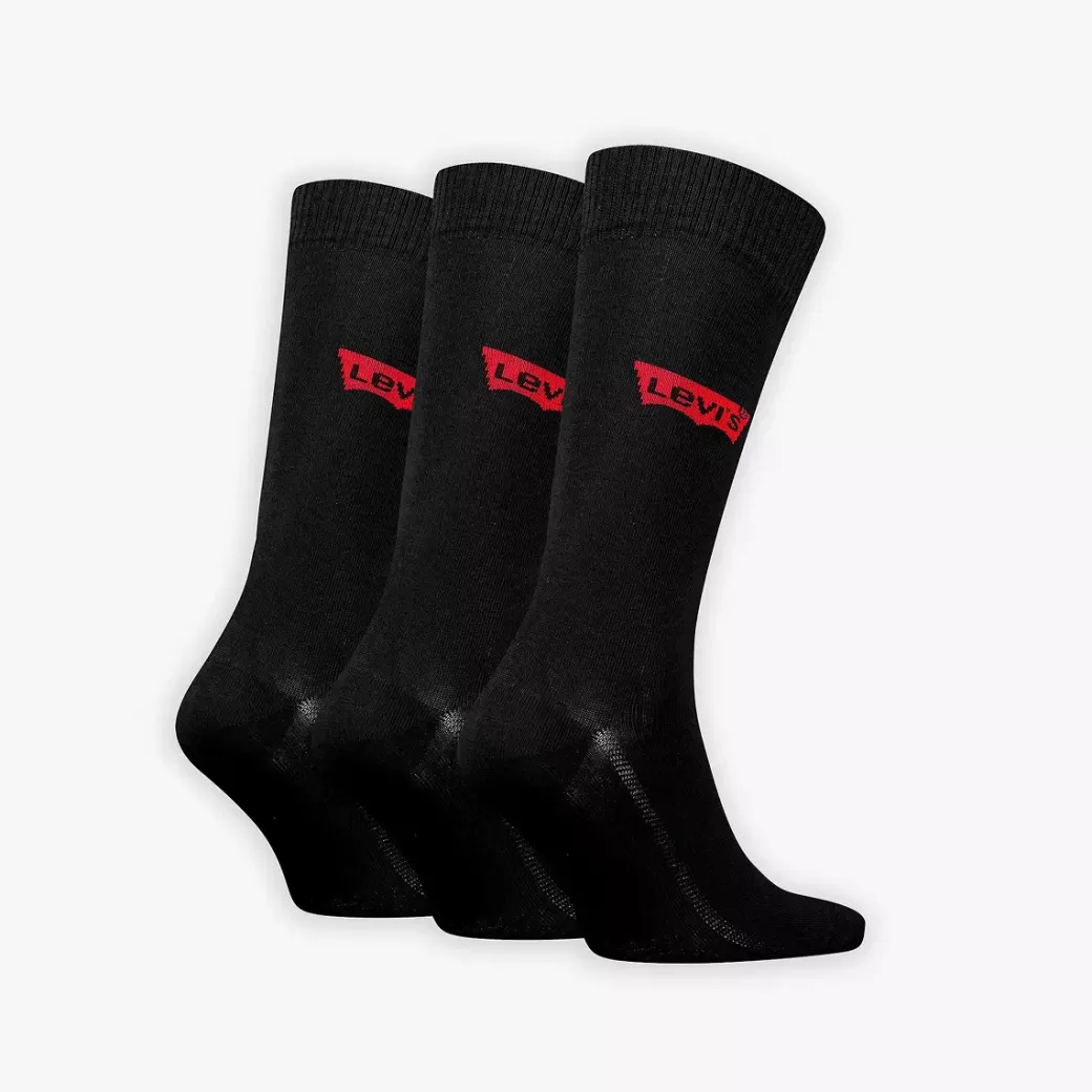 Levi's ® Normalhoga Strumpor Med Batwing-Logga I Atervunnen Bomull 3-Pack Outlet