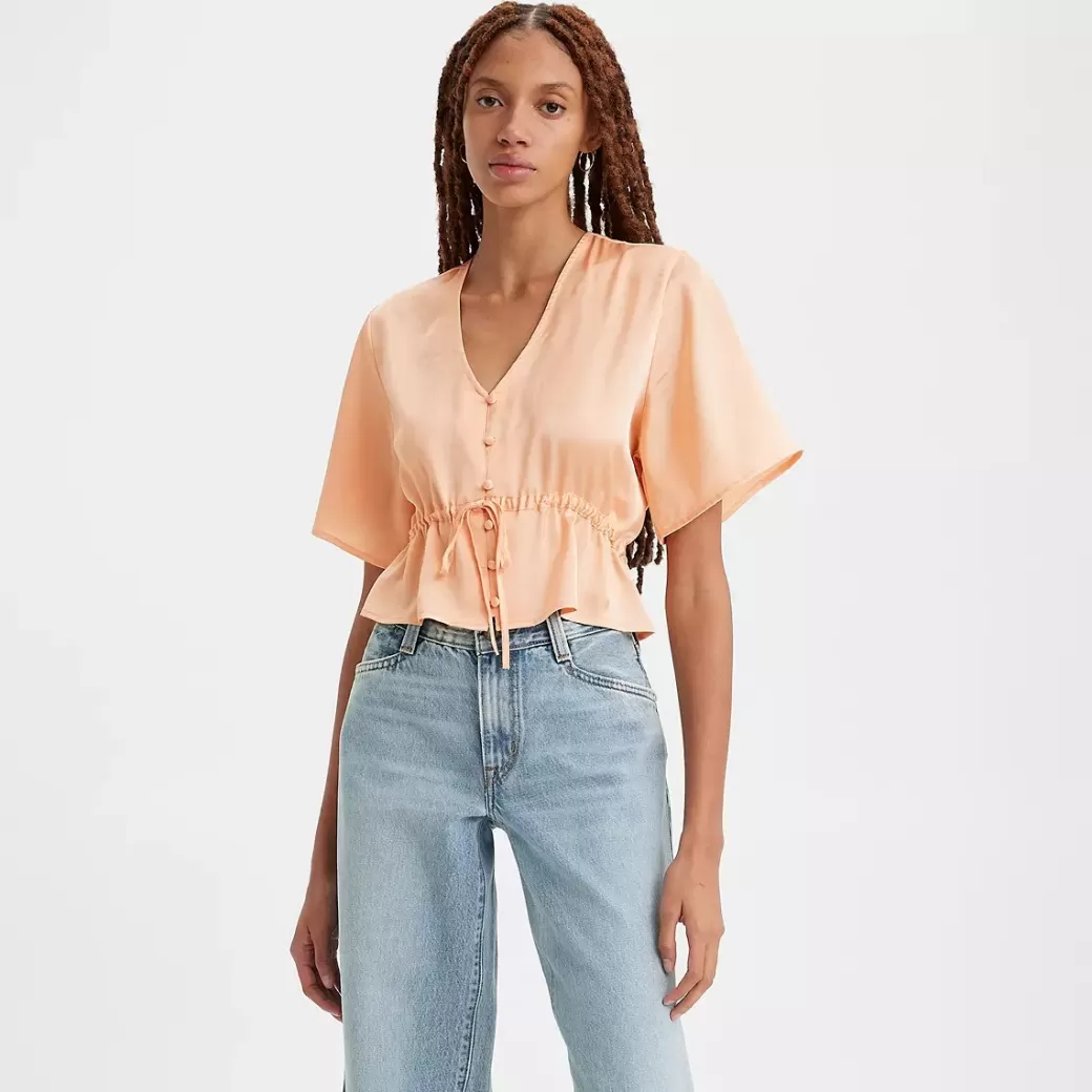 Levi's Lindy Kortarmad Blus Cheap