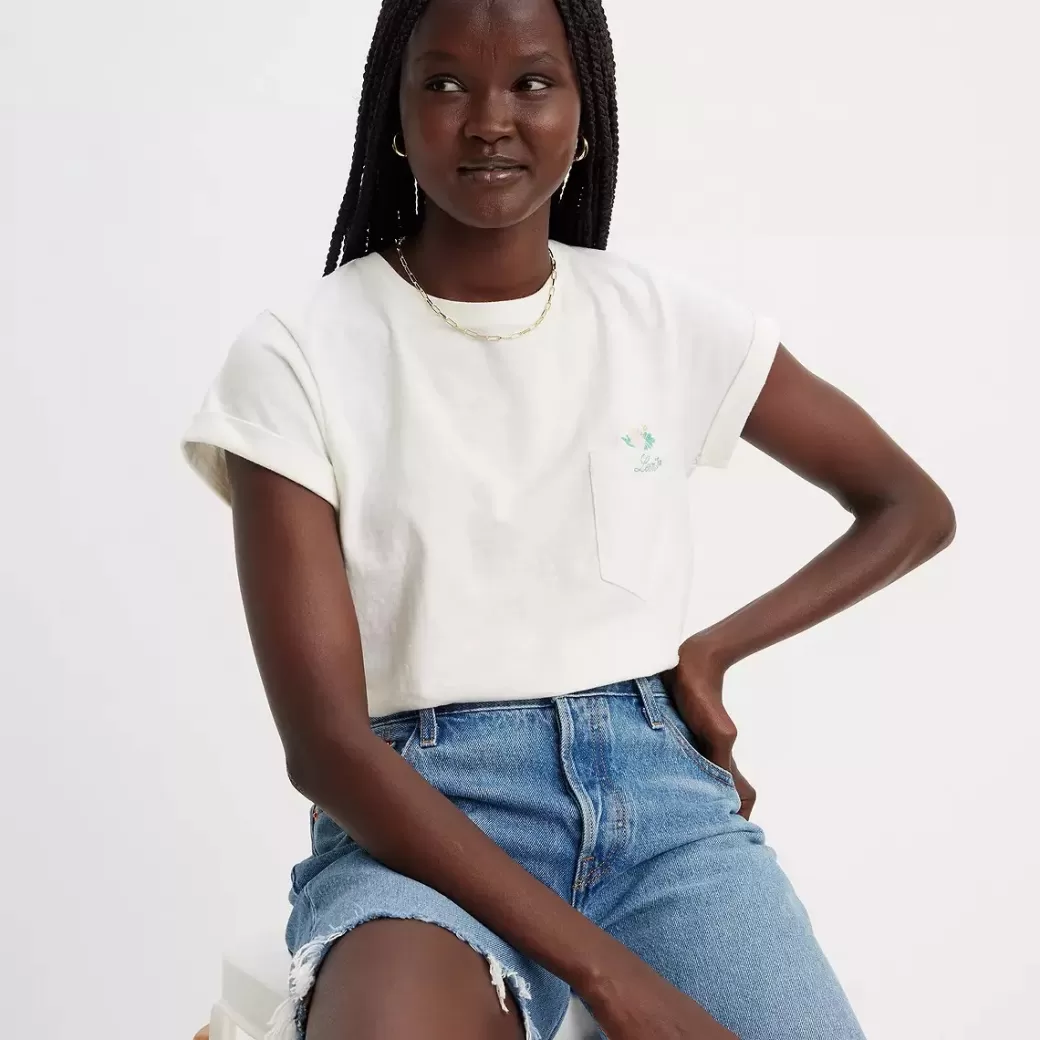 Levi's Margot-T-Shirt Med Ficka Och Tryck Flash Sale