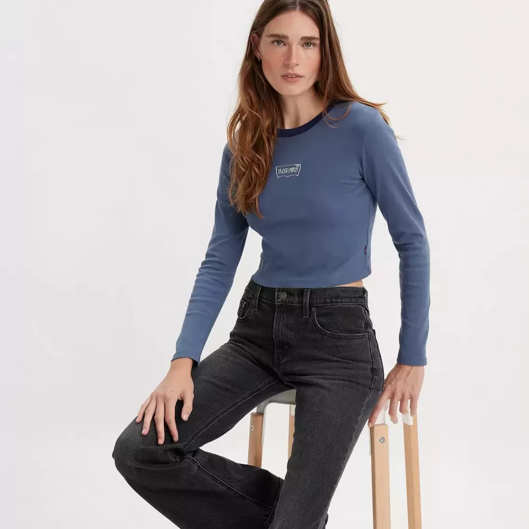 Levi's Mini Ringer Langarmad T-Shirt Med Tryck Online