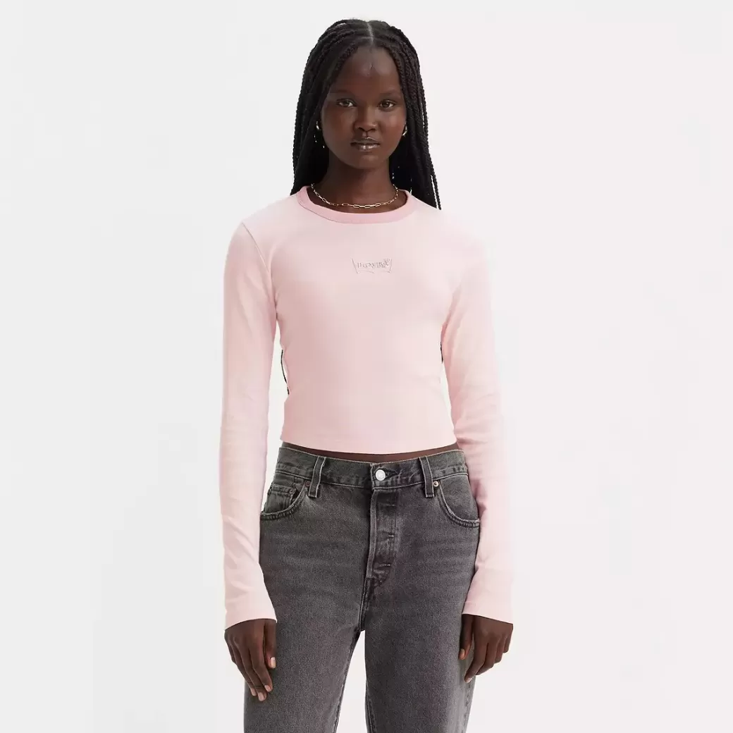 Levi's Mini Ringer Langarmad T-Shirt Med Tryck Clearance