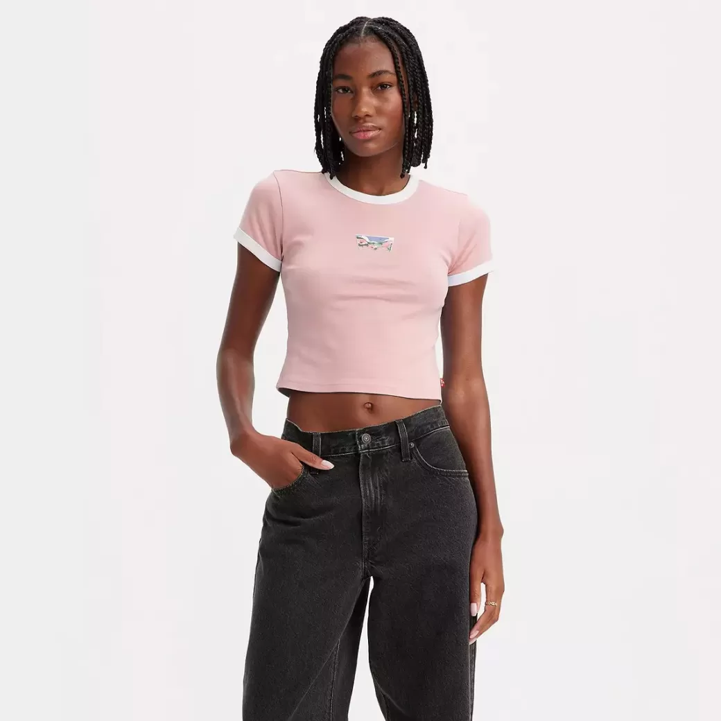 Levi's Mini-T-Shirt Med Tryck Och Fargade Muddar Hot