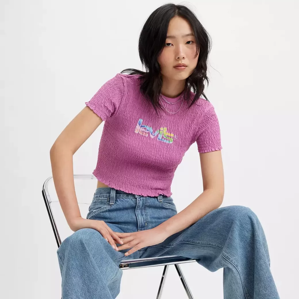 Levi's Popcorn-T-Shirt Med Tryck Sale