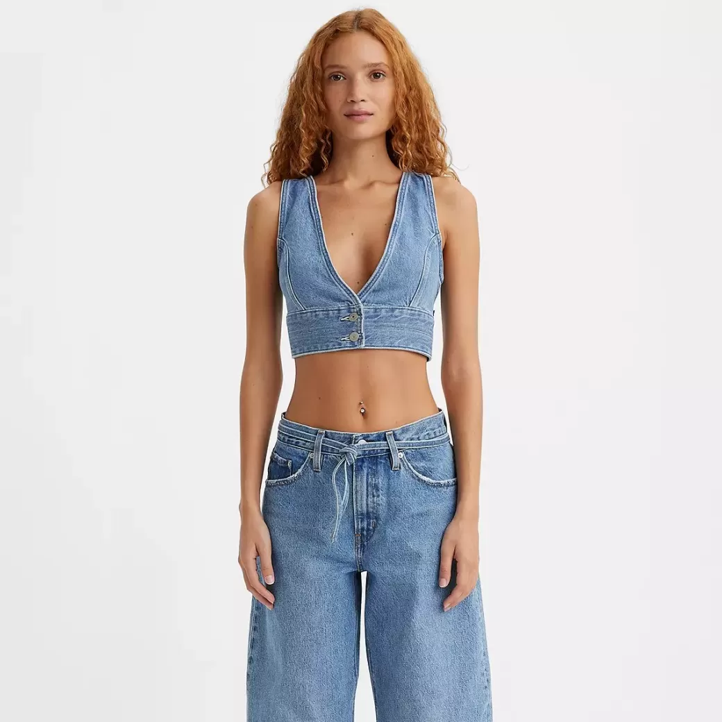 Levi's Raine Avkortad Denimtopp Fashion
