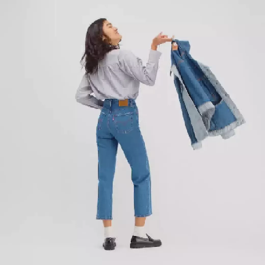 Levi's Ribcage Ankeljeans Med Raka Ben Discount