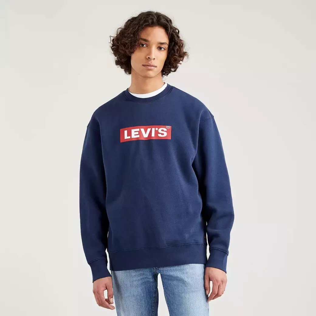 Levi's Rundhalsad Sweatshirt Med Tryck I Avslappnad Passform Best Sale
